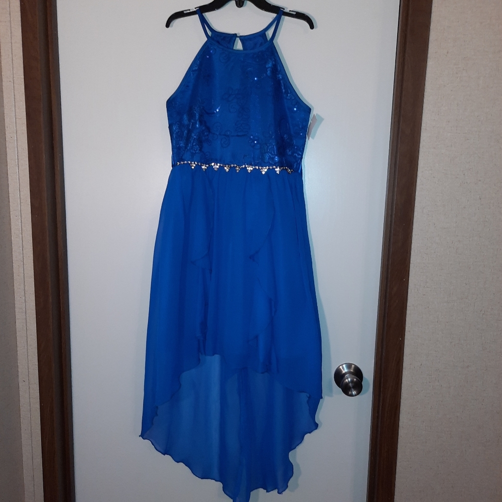 GIRL'S RARE EDITION HIGH LOW VIBRANT BLUE SIZE 7